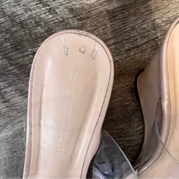 Clear two-strap nude wedges - Picture 3 of 10